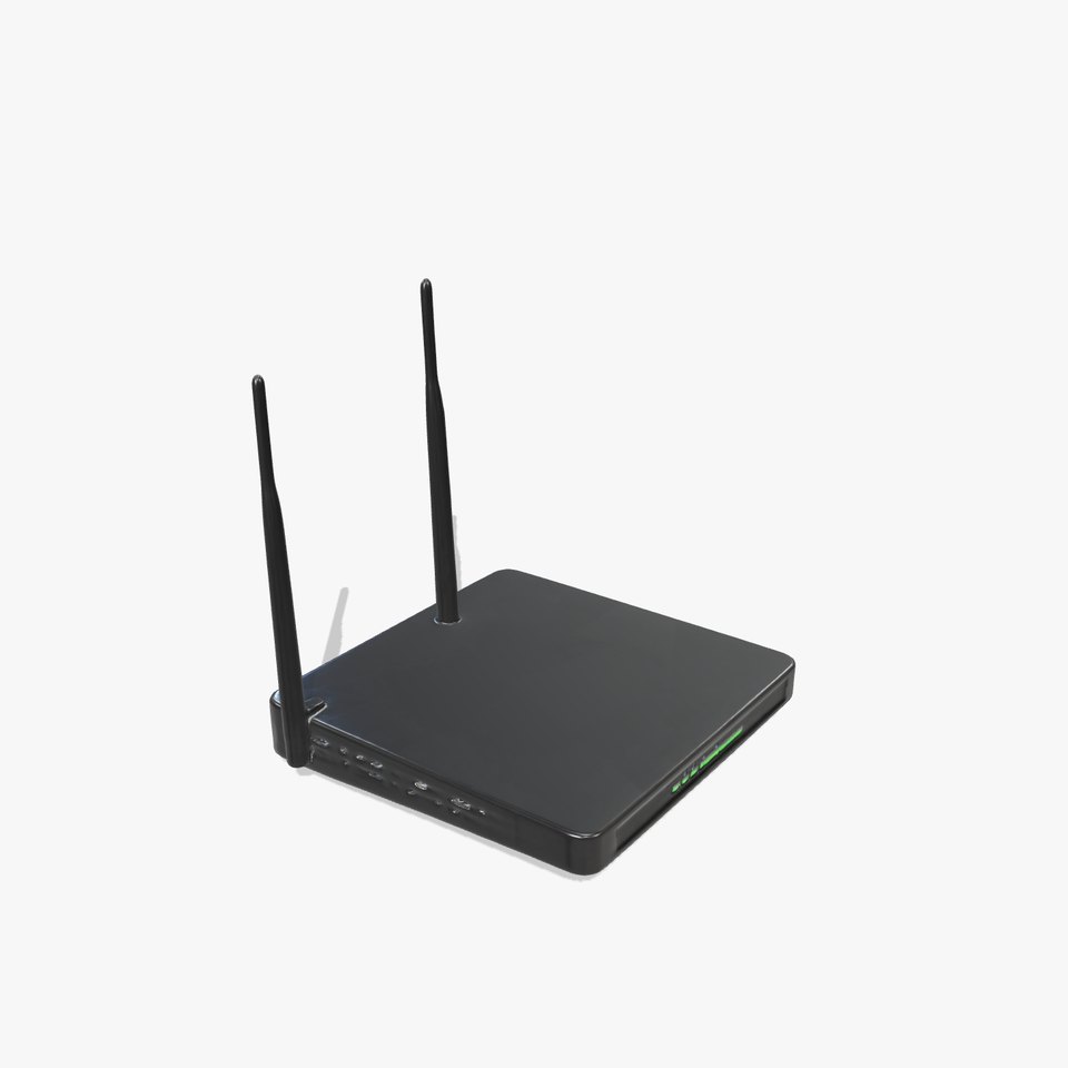 Black Wireless Router model pack